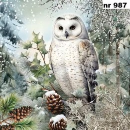 Snowy Owl servet 33x33cm