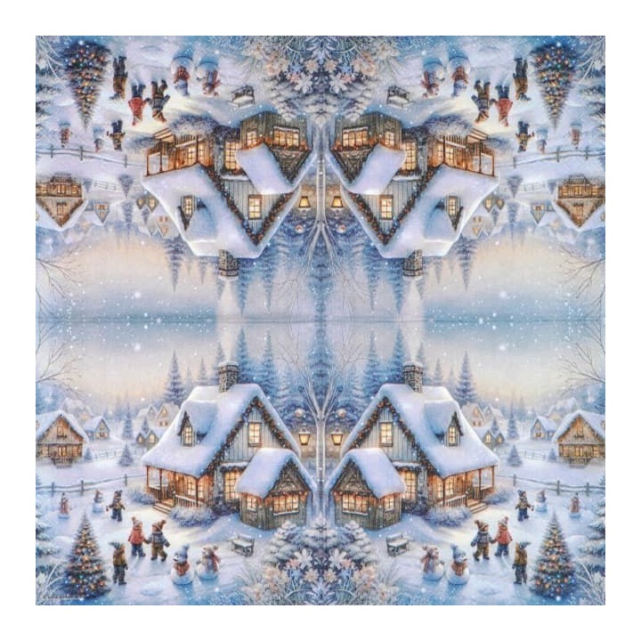 Winter in Backyard servet 33x33cm