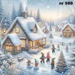 Winter in Backyard servet 33x33cm