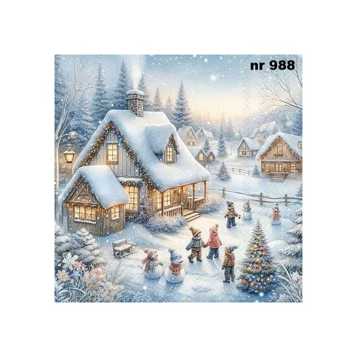 Winter in Backyard servet 33x33cm