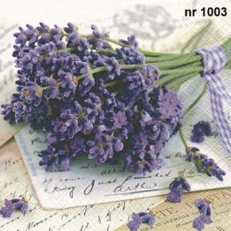 Lavender greetings servet 33x33cm