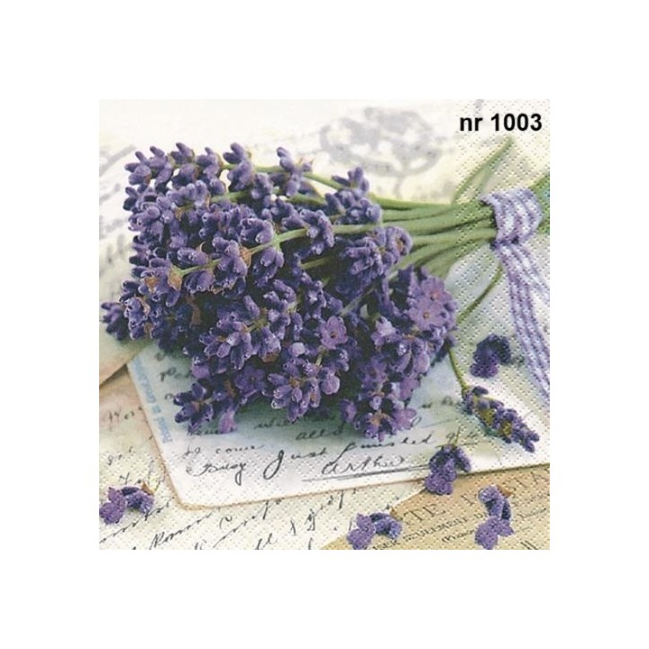 Lavender greetings servet 33x33cm