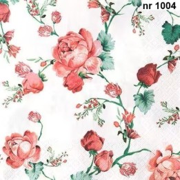 Cottage roses servet 33x33cm