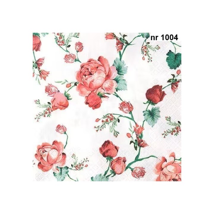 Cottage roses servet 33x33cm