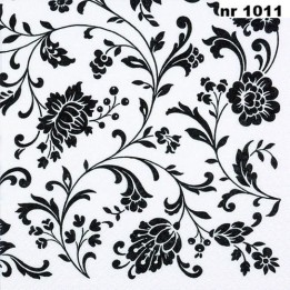 Arabesque white-black servet 33x33cm