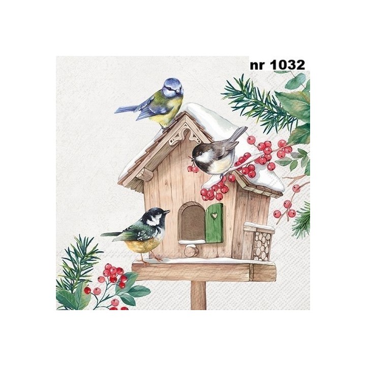 Birds meeting point servet 33x33cm