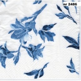 Blauwe bloem 33x33cm servet