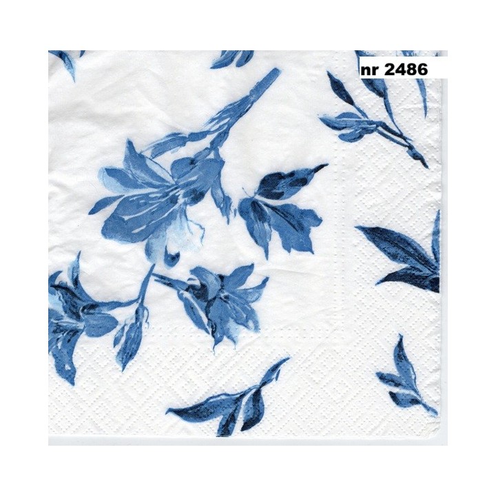 Blauwe bloem 33x33cm servet