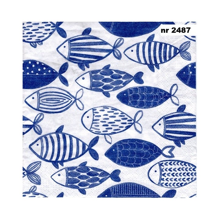 Blue fishes 33x33cm servet