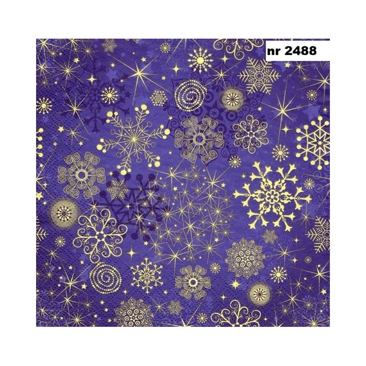 Sneeuwvlok paars/goud 33x33cm servet