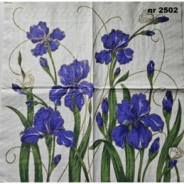 Blue iris garden 33x33cm servet
