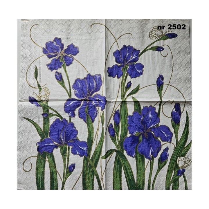 Blue iris garden 33x33cm servet