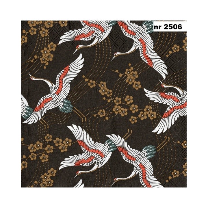 Cranes red & white 33x33cm servet