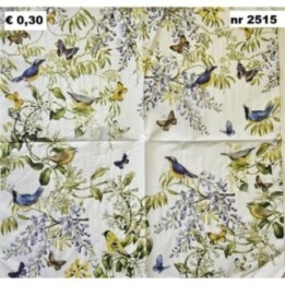 Vogels in blauwe regen
