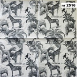 Jungle in black and white 33x33cm servet