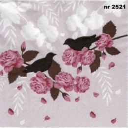 Birds with roses 33x33cm servet