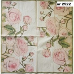 Beautiful pink cabbage roses 33x33cm servet