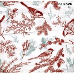 Mees in bruin en groen 33x33cm servet