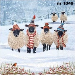 Warm winter woolies servet 33x33cm