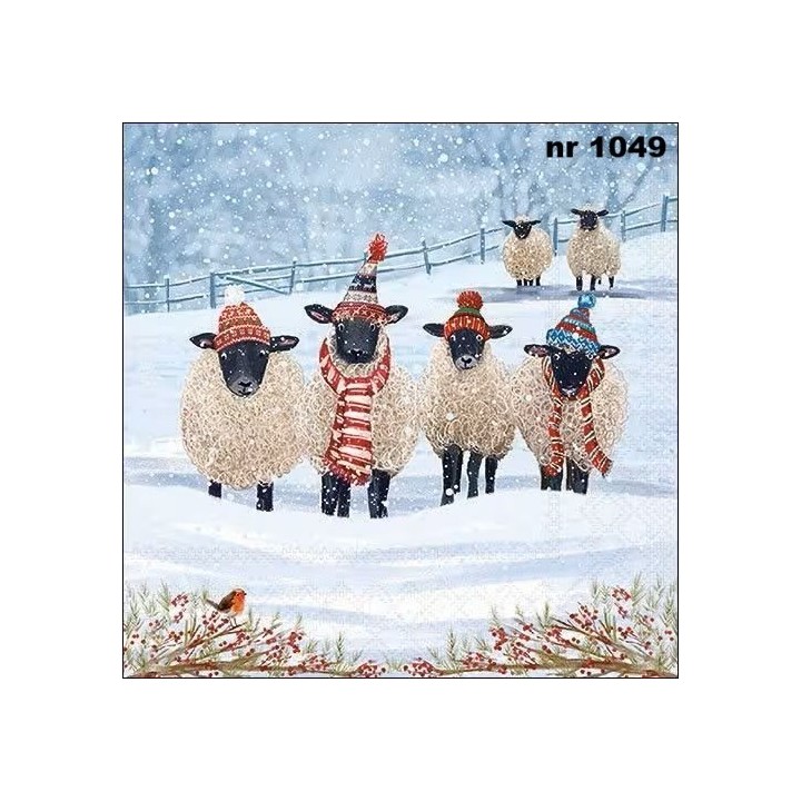 Warm winter woolies servet 33x33cm