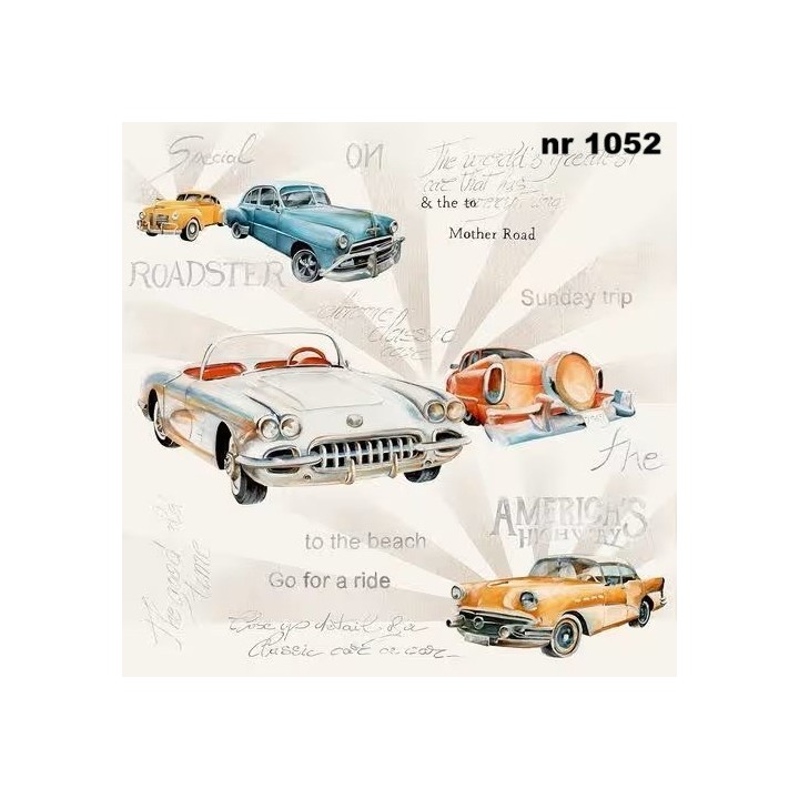 Oldtimers servet 33x33cm