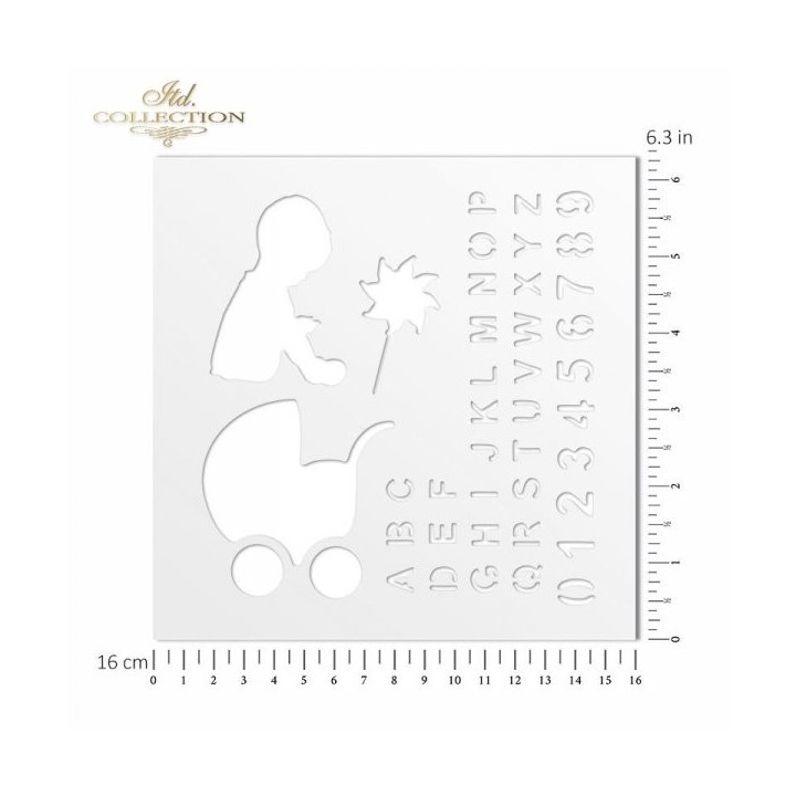 Sjabloon voor scrapbooking en decoupage 16x16 cm ST0007B