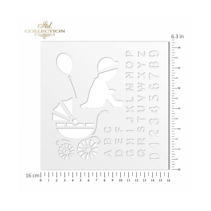 Sjabloon voor scrapbooking en decoupage 16x16 cm ST0008B