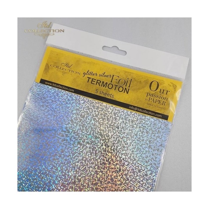 metallic folie Termoton * glitterzilver