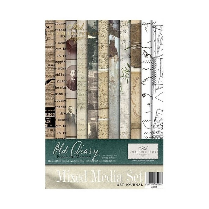 Creatieve set MS017 Oud dagboek - Vluchtige momenten
