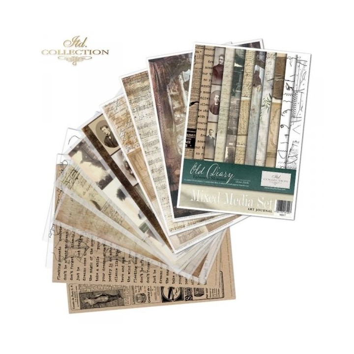 Creatieve set MS017 Oud dagboek - Vluchtige momenten