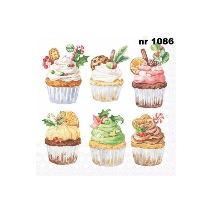 Sweet Christmas white servet 33x33cm