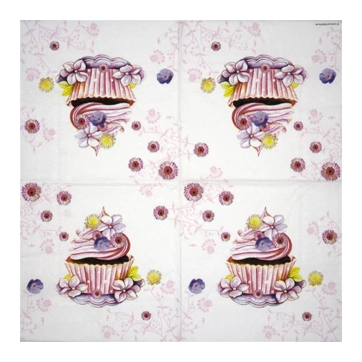 Decorated cupcake servet 33x33cm