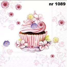 Decorated cupcake servet 33x33cm