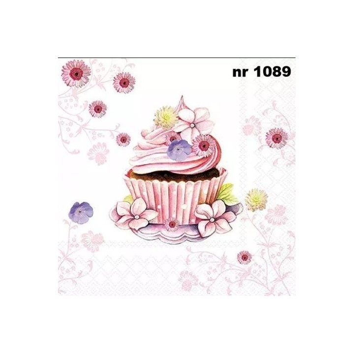 Decorated cupcake servet 33x33cm