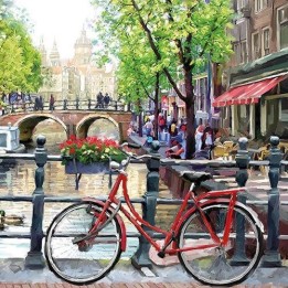 Amsterdam canal servet 33x33cm