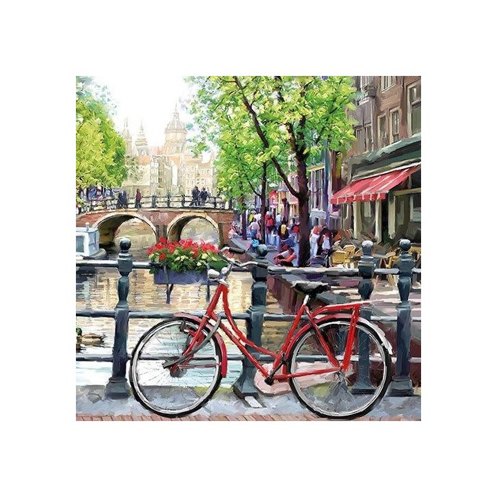 Amsterdam canal servet 33x33cm
