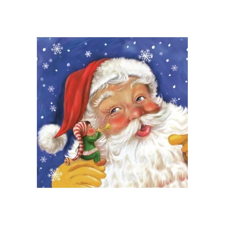 Santa & elf servet 33x33cm