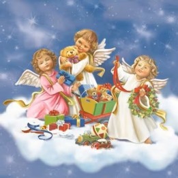 Angels with toys servet 33x33cm