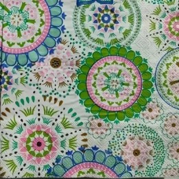 Flowerprint colorful servet 33x33cm
