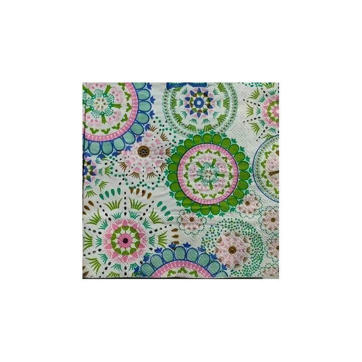 Flowerprint colorful servet 33x33cm