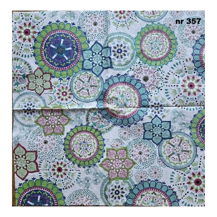Flowerprint colorful servet 33x33cm