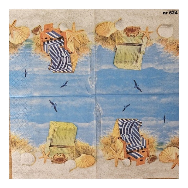 Day at sea servet 33x33cm