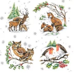 Winter animals servet 33x33cm