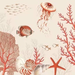 Coral reef servet 33x33cm