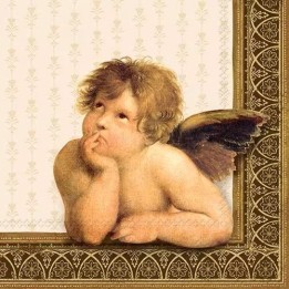 Classic angel gold servet 33x33cm