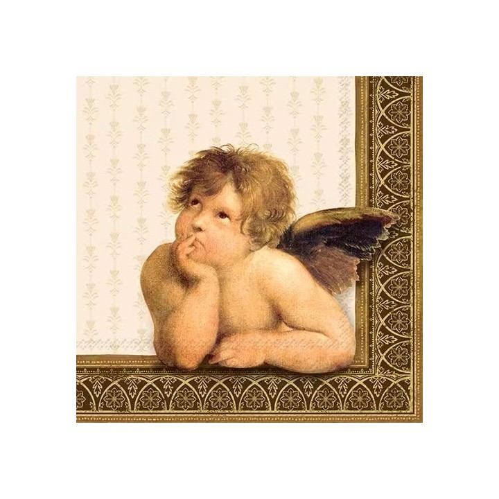 Classic angel gold servet 33x33cm