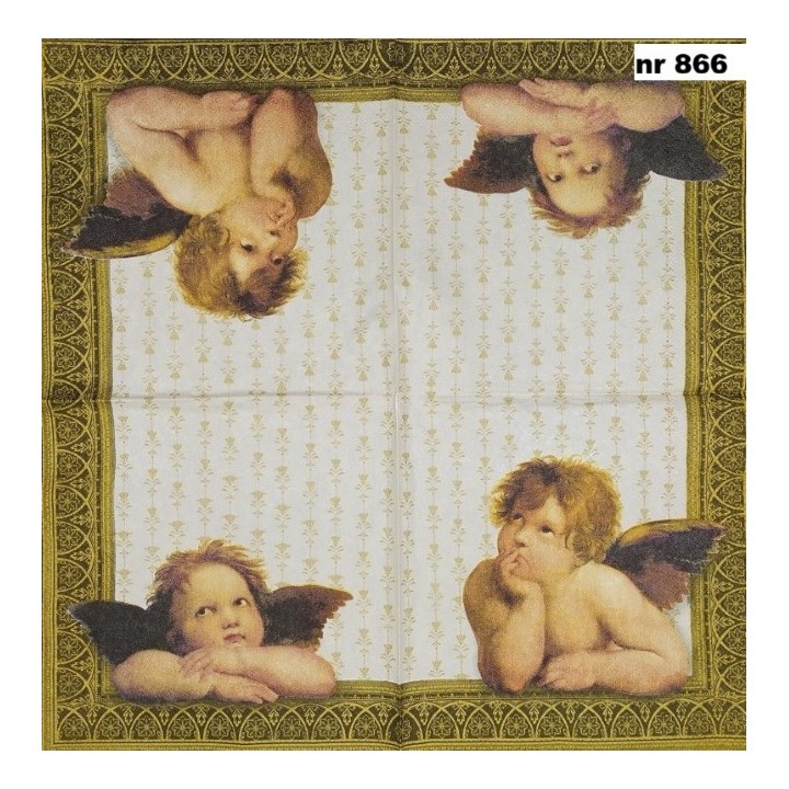 Classic angel gold servet 33x33cm