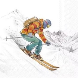 Black ski runs servet 33x33cm