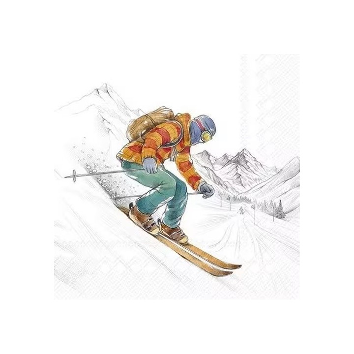 Black ski runs servet 33x33cm