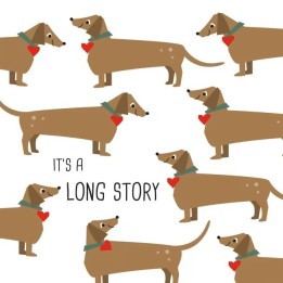 Long story - dachshund servet 33x33cm